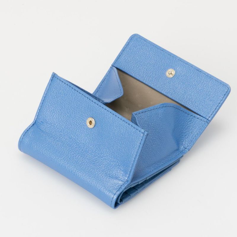 U by ungaroパピヨン BOX折り財布 ブルー