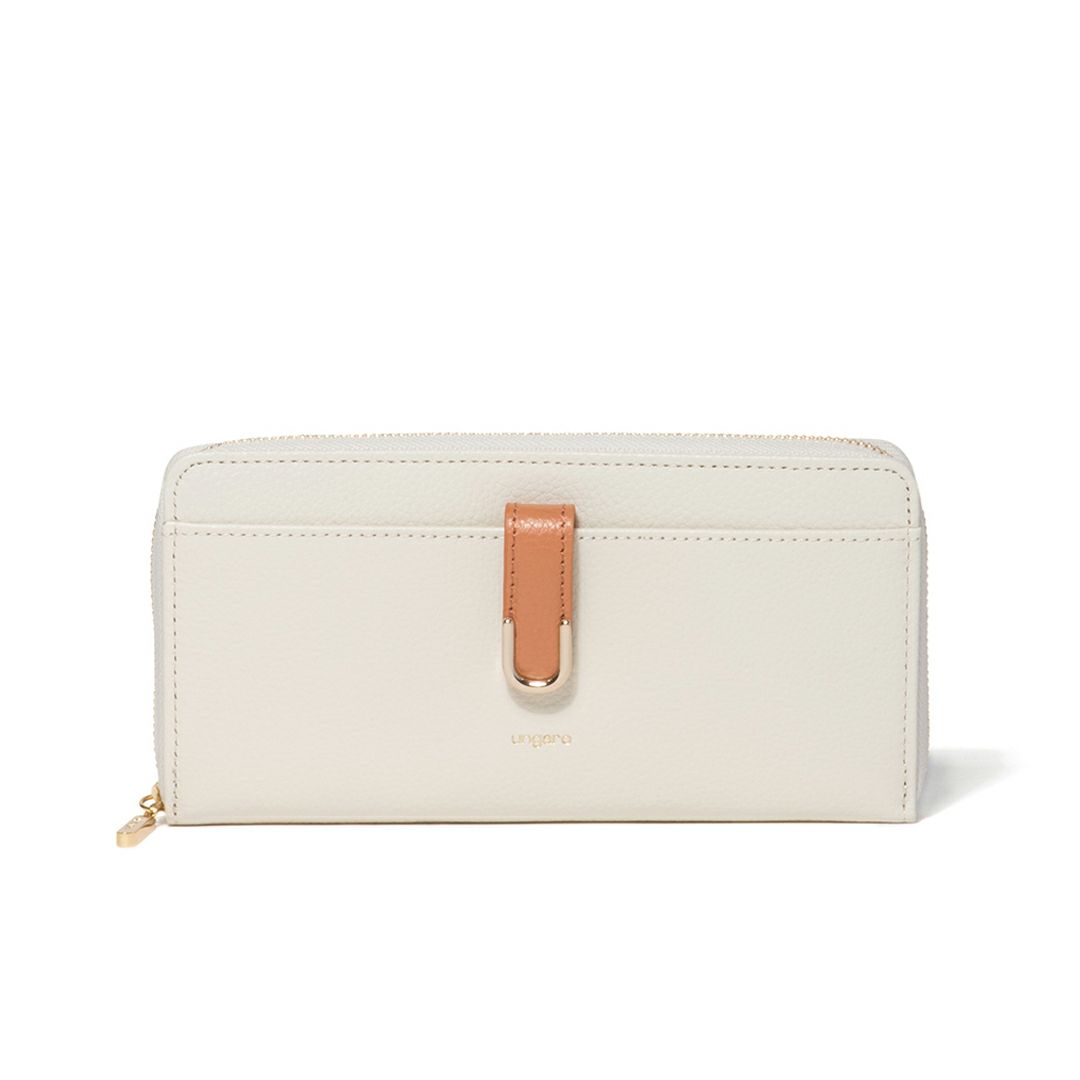 U by ungaroシルヴィー L字ファスナー長財布 アイボリー
