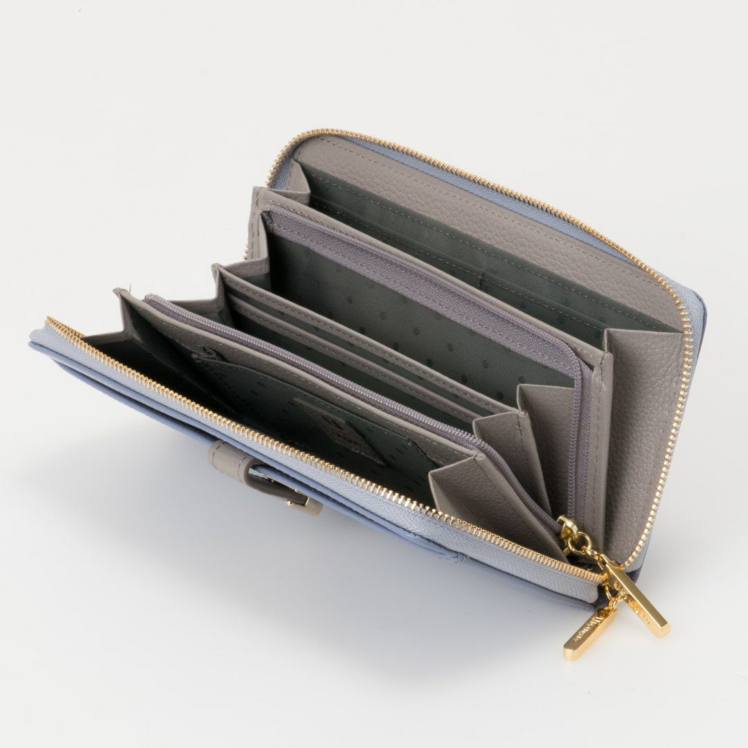 U by ungaroシルヴィー L字ファスナー長財布 ブルー