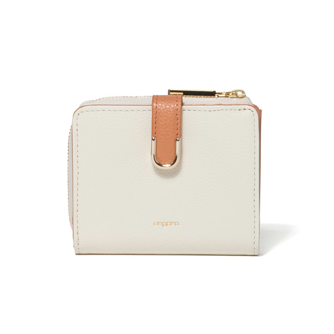 U by ungaroシルヴィー L字ファスナー折り財布 アイボリー