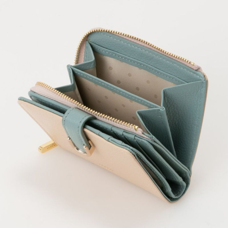 U by ungaroシルヴィー L字ファスナー折り財布 ベージュ