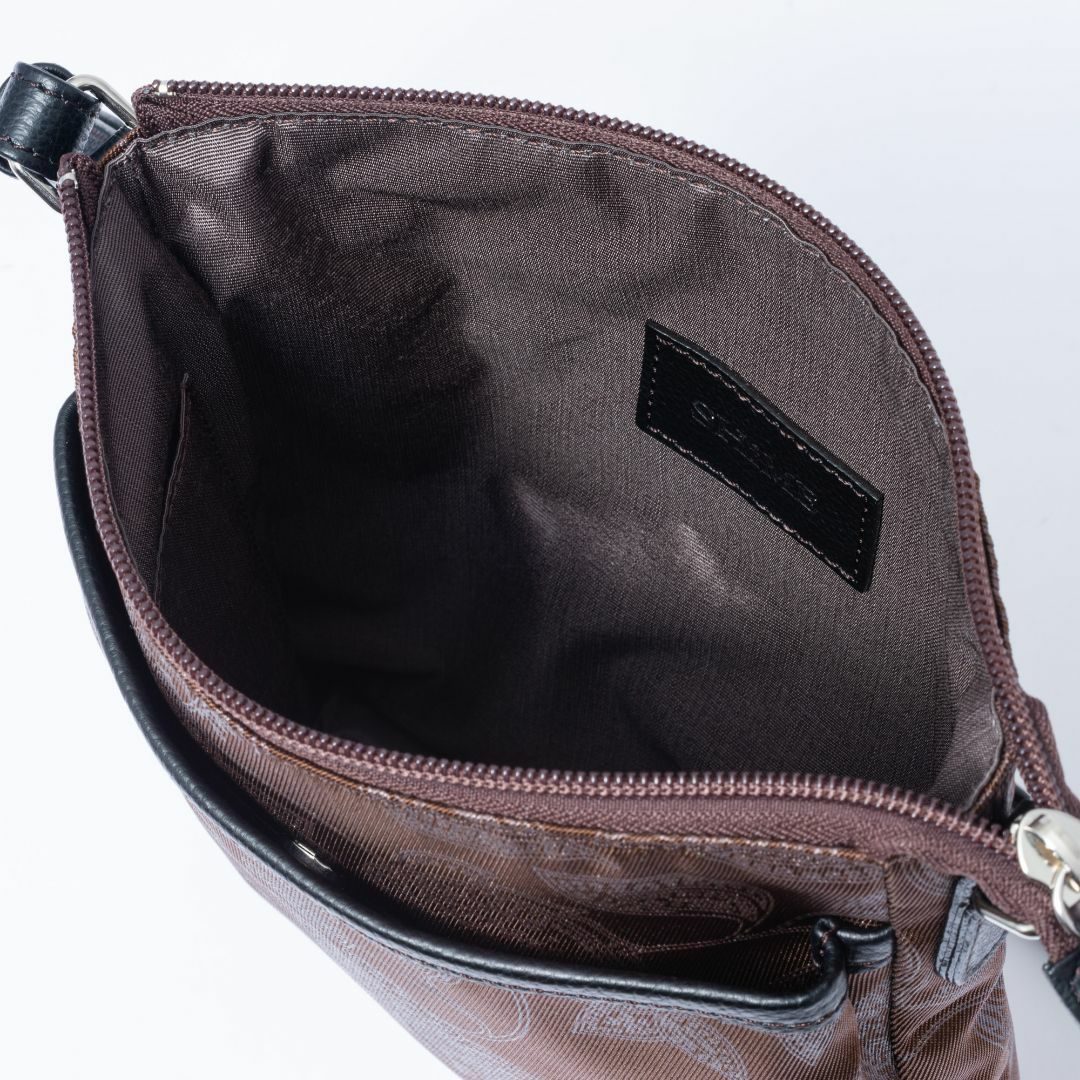 SHiME FLOWER マーブル 縦型ショルダー ブラウン