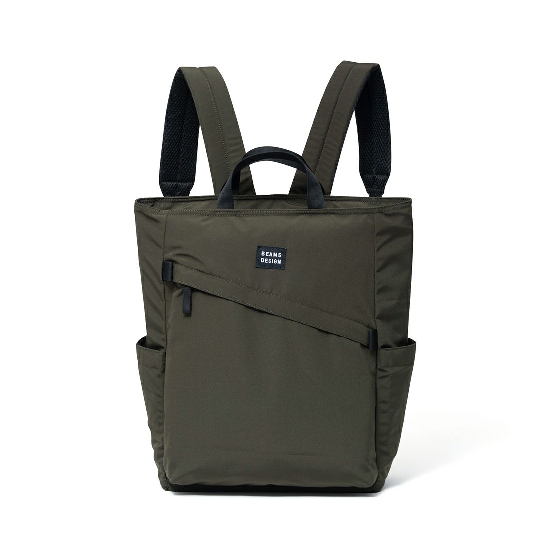 BEAMS DESIGN Diagonal 2WAYバックパック【BMMH5ER2】 カーキ