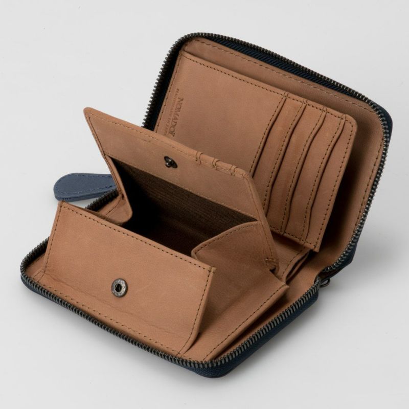 NOMADOI  アラバマ ミドルラウンド折り財布(2025年秋冬限定カラー) ブルー