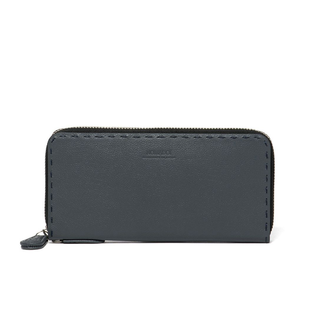 NOMADOI  Indiana ラウンドファスナー長財布 ブルーグレー