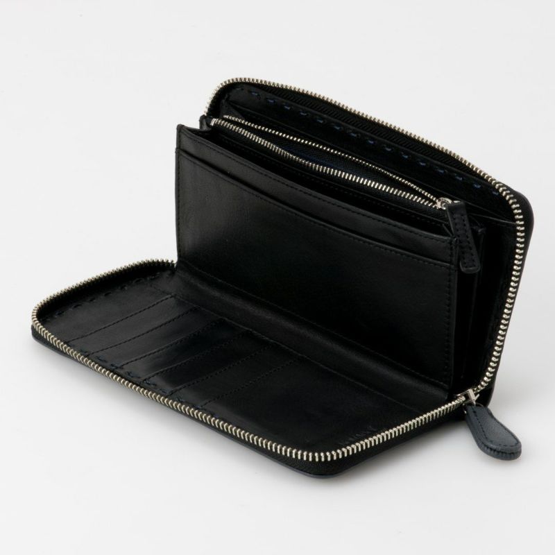 NOMADOI  Indiana ラウンドファスナー長財布 ブルーグレー