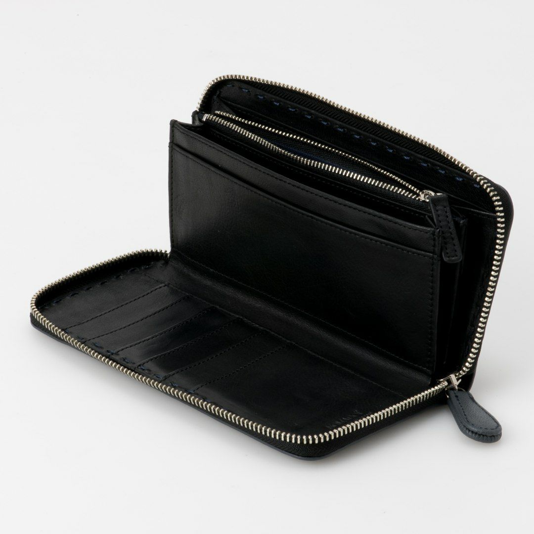 NOMADOI  Indiana ラウンドファスナー長財布 ブルーグレー