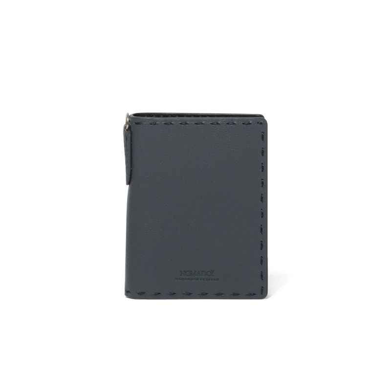 NOMADOI  Indiana 縦型折り財布 ブルーグレー