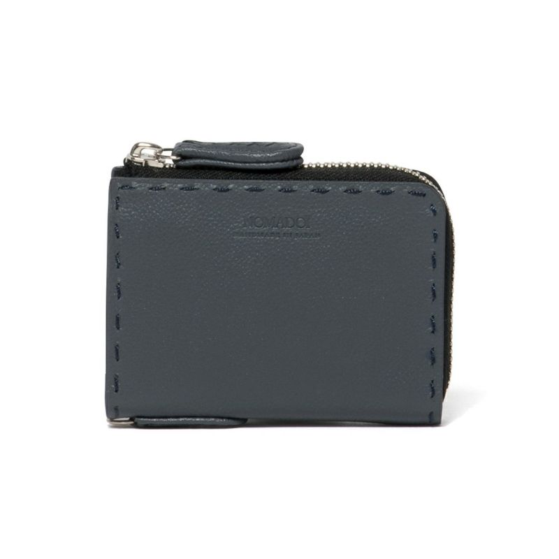 NOMADOI  Indiana L字ファスナー小銭入れ ブルーグレー