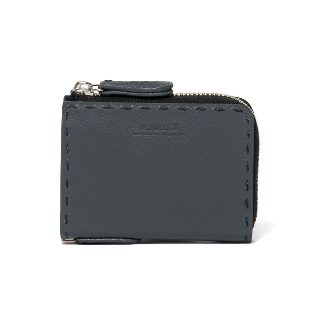 NOMADOI  Indiana L字ファスナー小銭入れ ブルーグレー