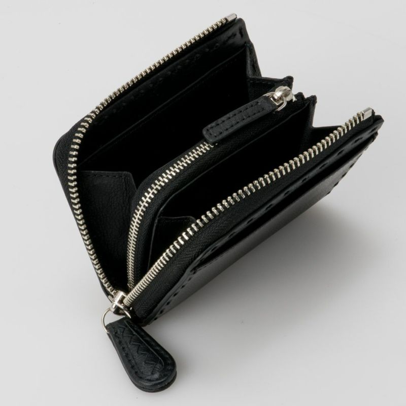 NOMADOI  Indiana L字ファスナー小銭入れ ブラック