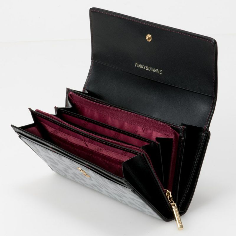 PINKY&DIANNEソフトレオパード 長財布 グレー