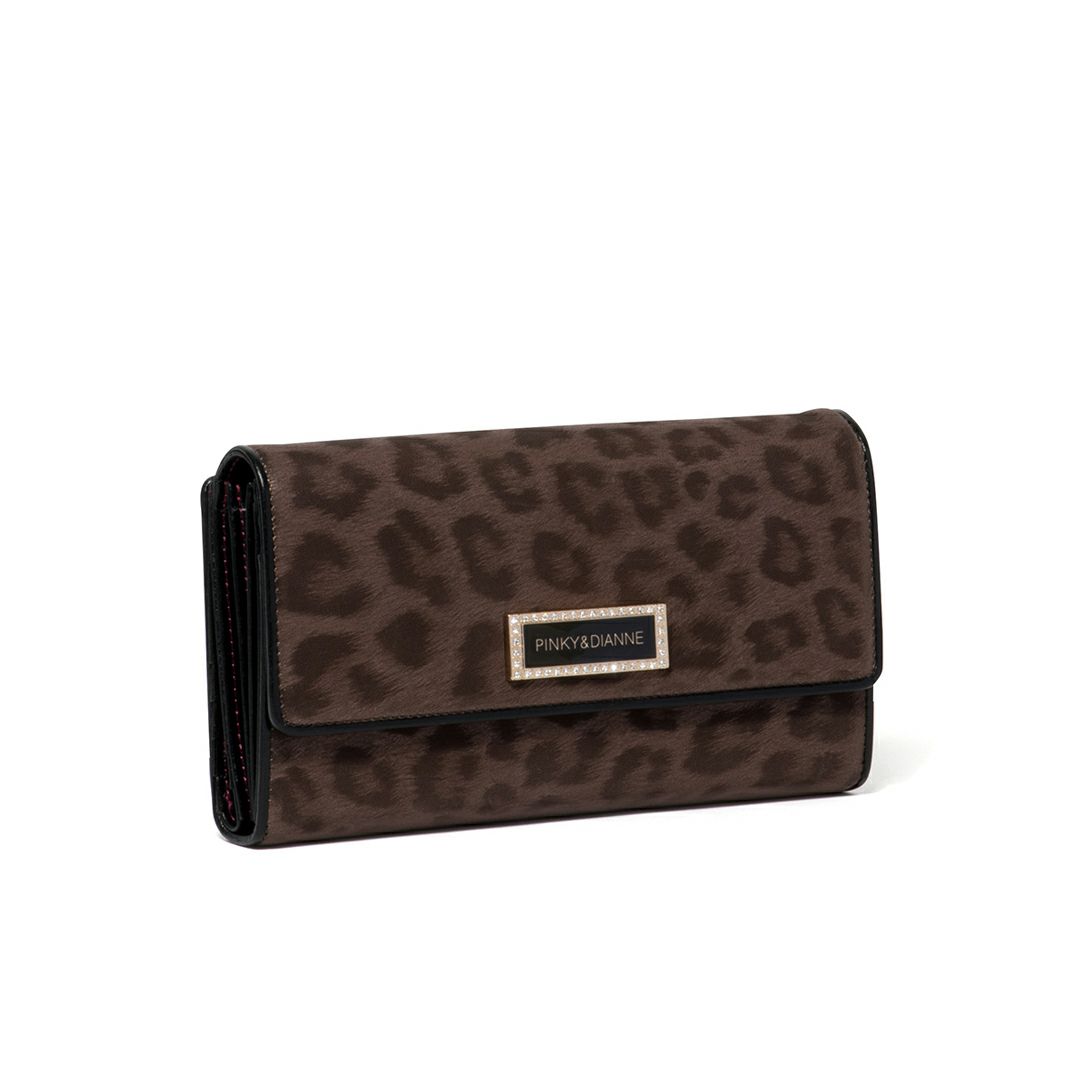 PINKY&DIANNEソフトレオパード 長財布 ブラウン