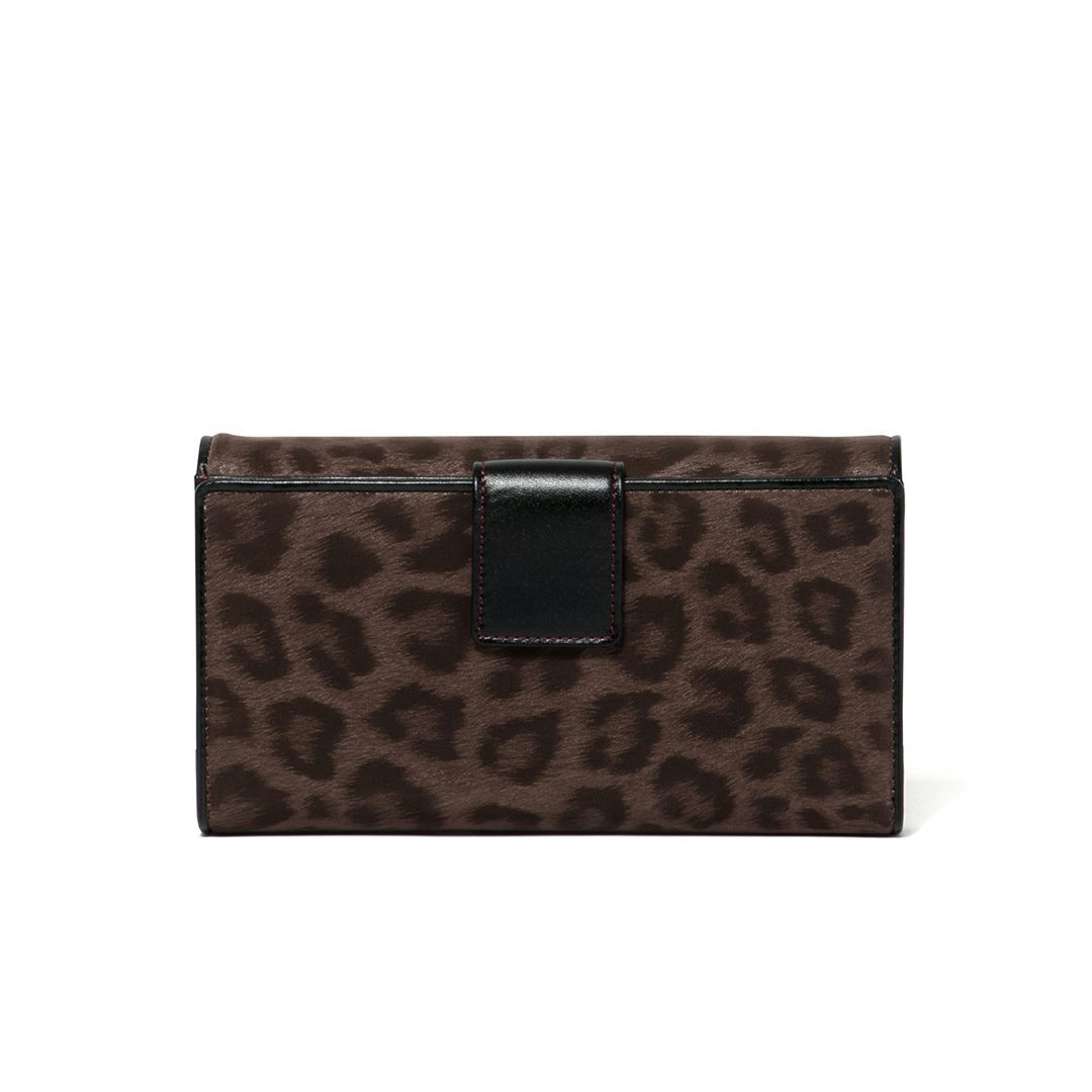 PINKY&DIANNEソフトレオパード 長財布 ブラウン