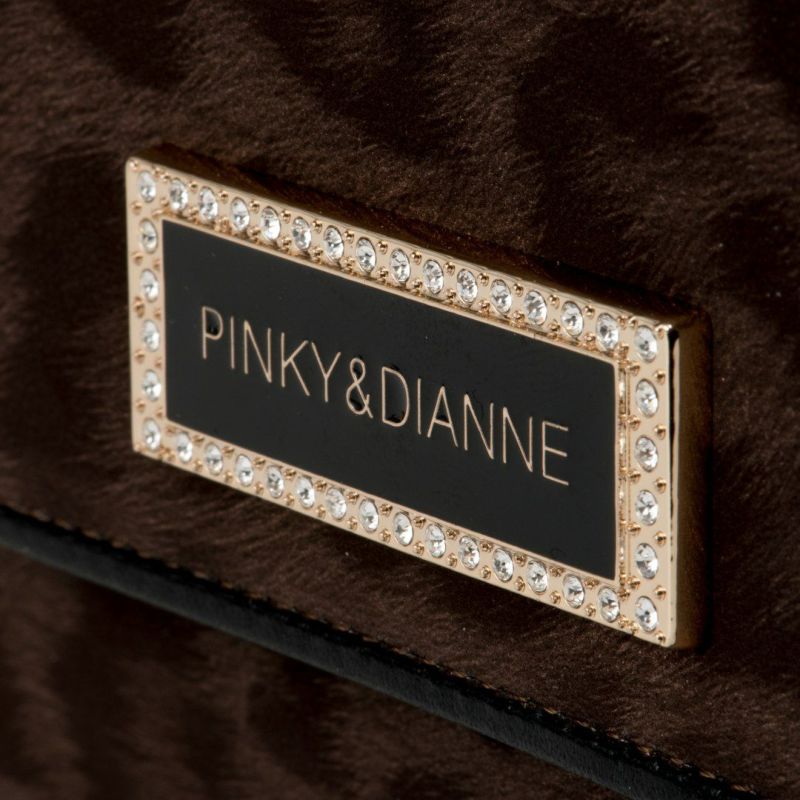 PINKY&DIANNEソフトレオパード 長財布 ブラウン