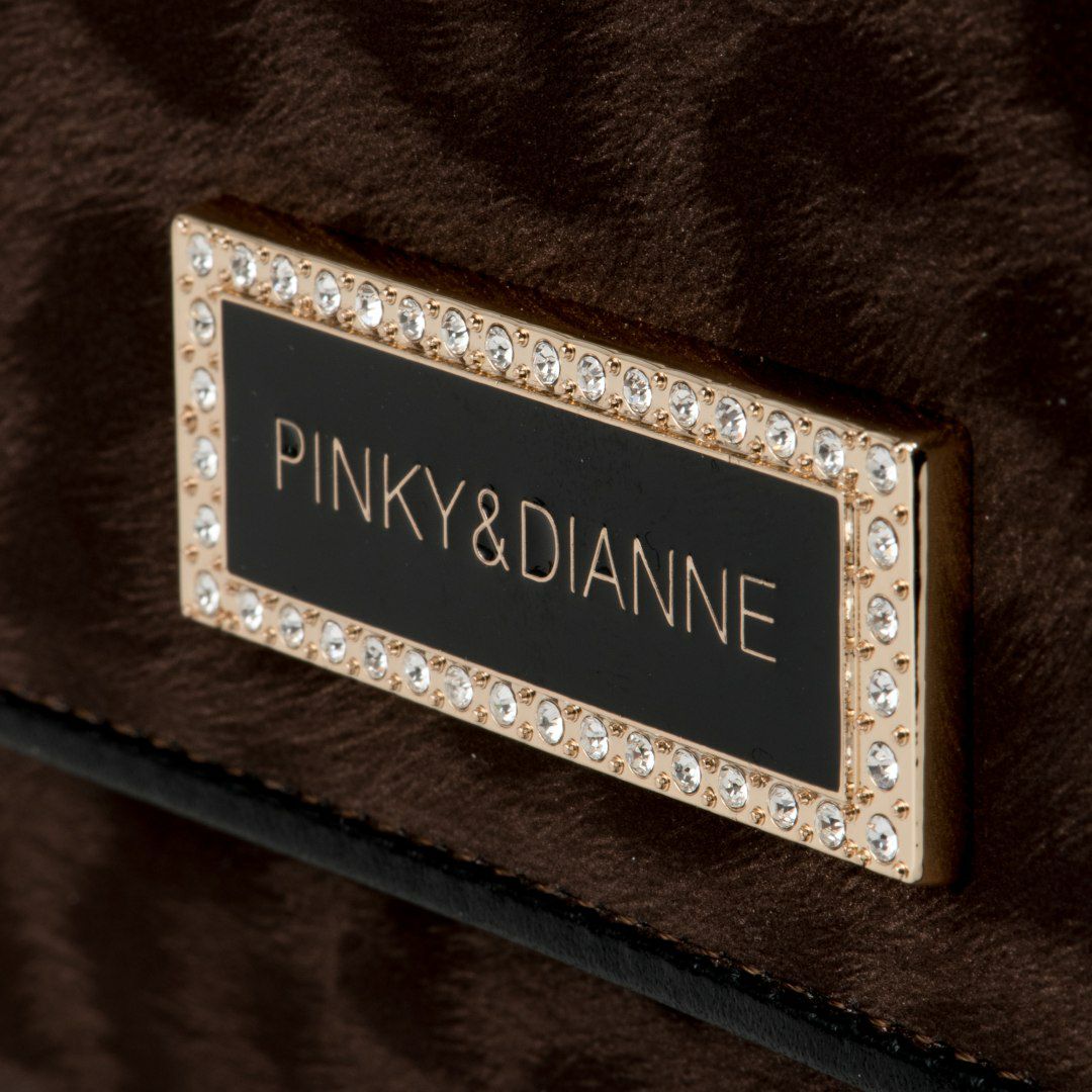 PINKY&DIANNEソフトレオパード 長財布 ブラウン