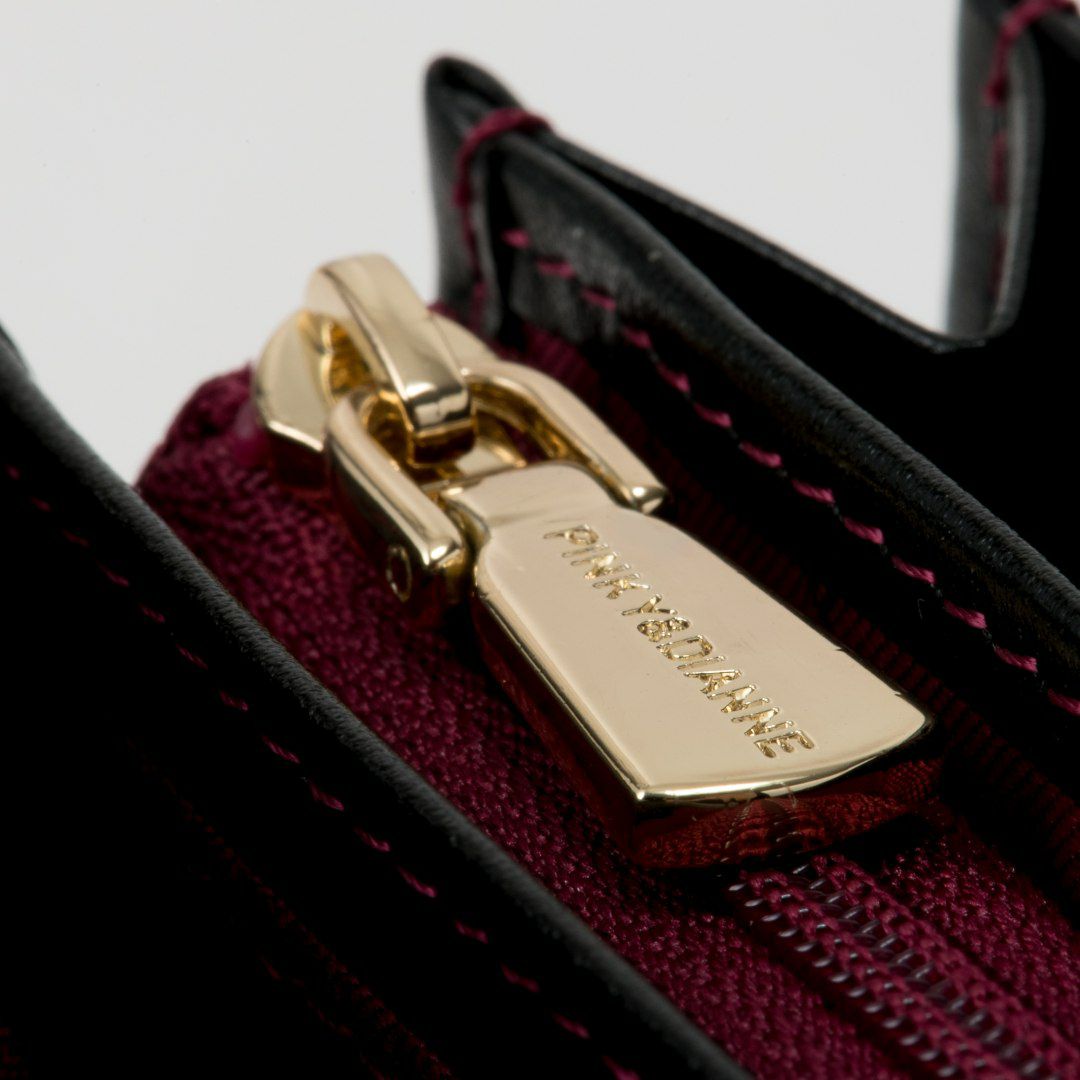 PINKY&DIANNEソフトレオパード ラウンドファスナー長財布 グレー