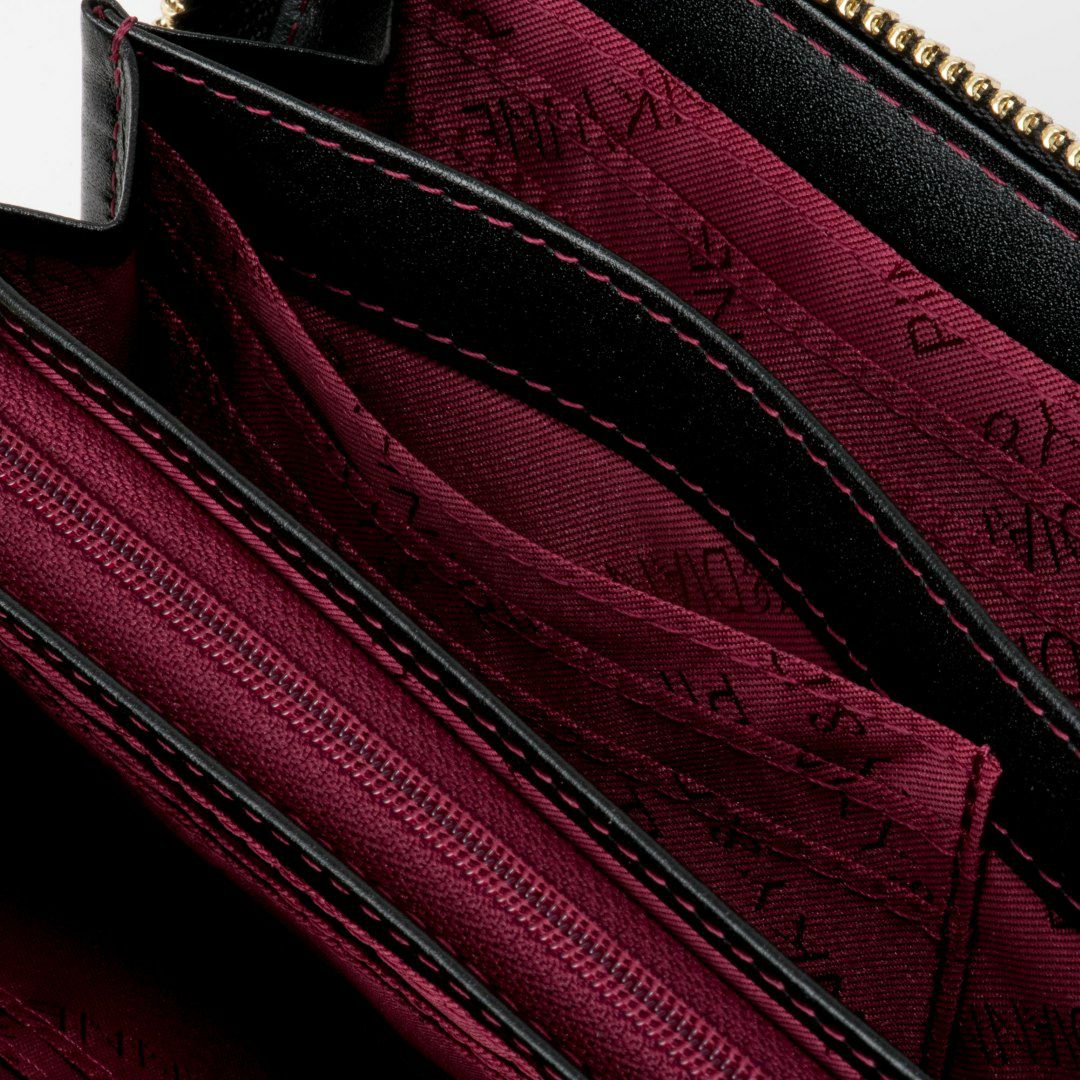 PINKY&DIANNEソフトレオパード ラウンドファスナー長財布 グレー