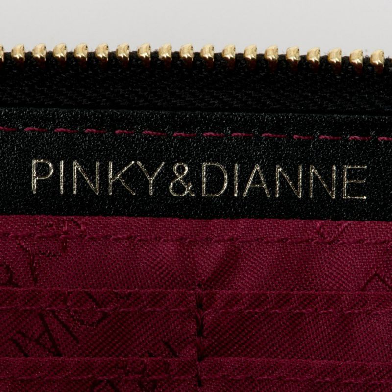 PINKY&DIANNEソフトレオパード ラウンドファスナー長財布 グレー