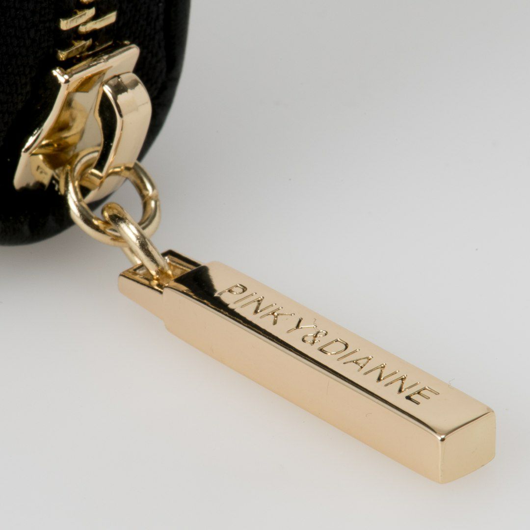 PINKY&DIANNEソフトレオパード ラウンドファスナー長財布 グレー