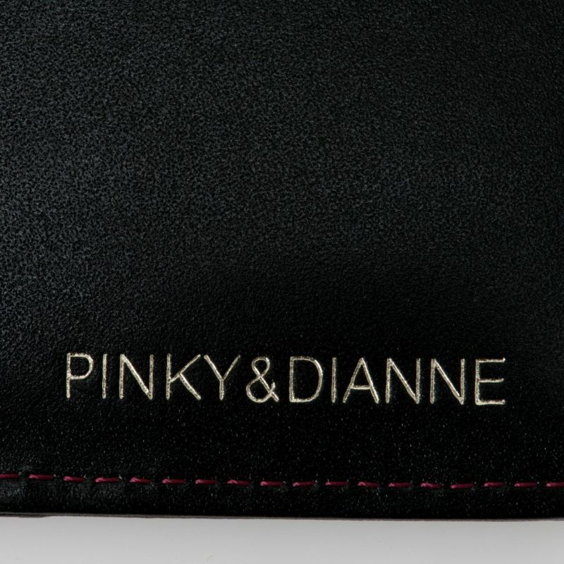 PINKY&DIANNEソフトレオパード 口金折り財布 ブラック