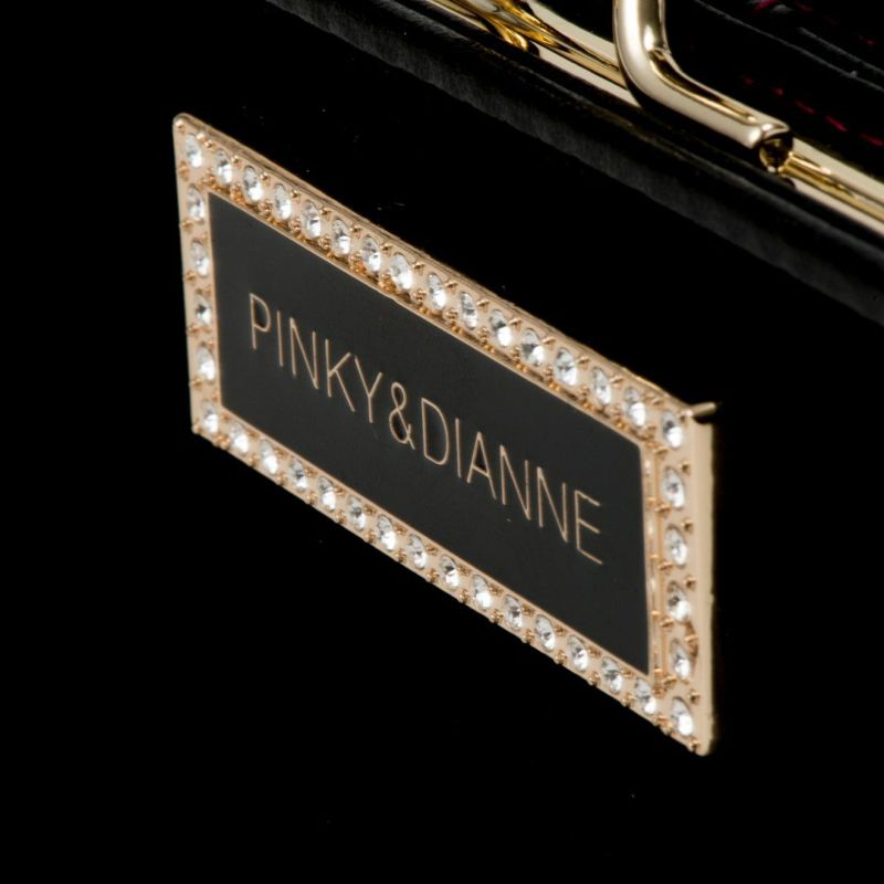 PINKY&DIANNEソフトレオパード 口金折り財布 ブラック