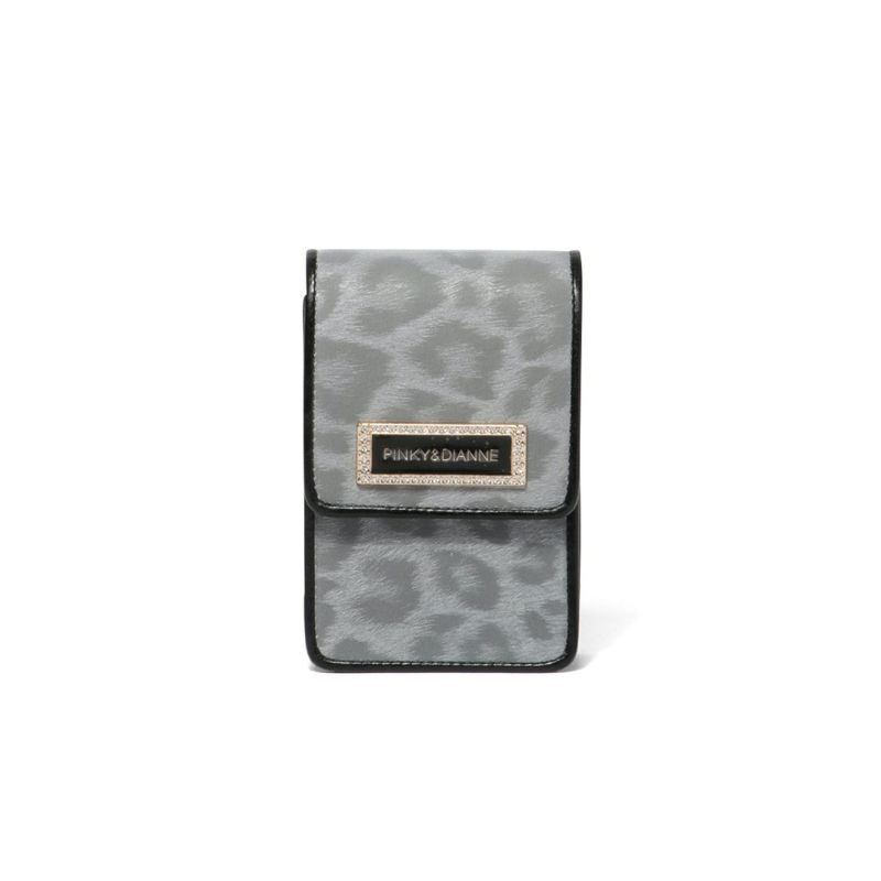 PINKY&DIANNEソフトレオパード シガレットケース グレー
