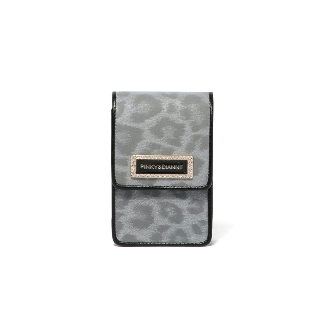 PINKY&DIANNEソフトレオパード シガレットケース グレー