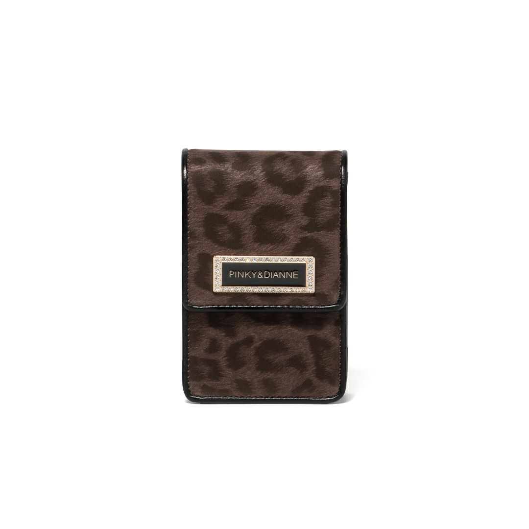 PINKY&DIANNEソフトレオパード シガレットケース ブラウン