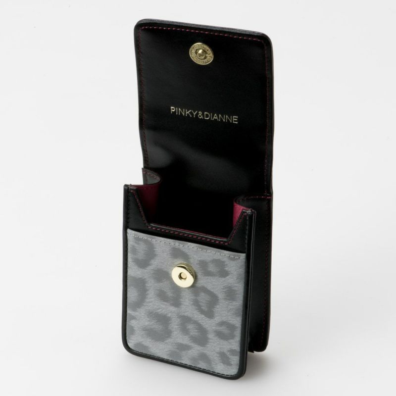PINKY&DIANNEソフトレオパード シガレットケース グレー