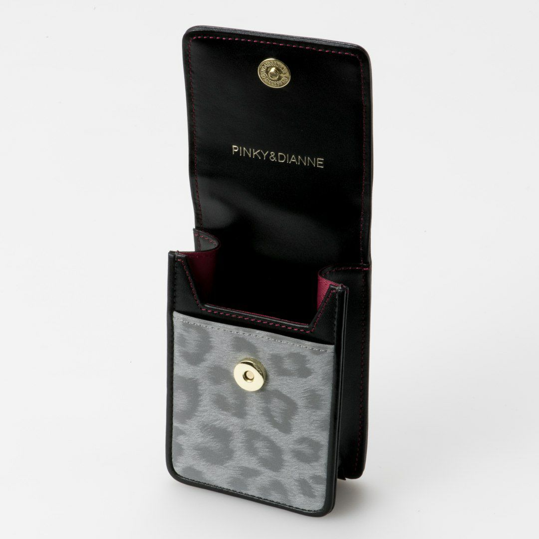 PINKY&DIANNEソフトレオパード シガレットケース グレー