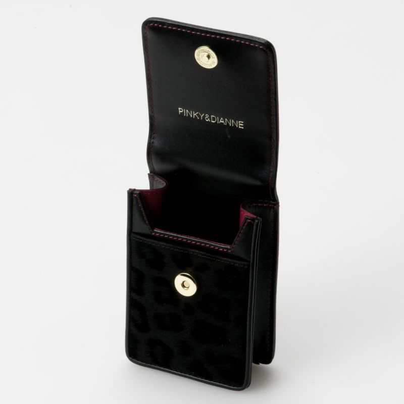 PINKY&DIANNEソフトレオパード シガレットケース ブラック