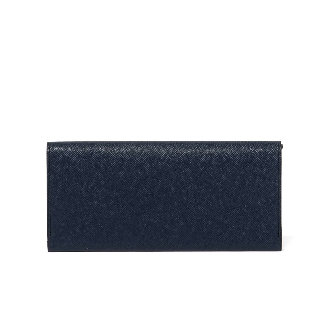 LANVIN COLLECTION couleur du vin かぶせ型長財布(2025年秋冬限定カラー) ネイビー