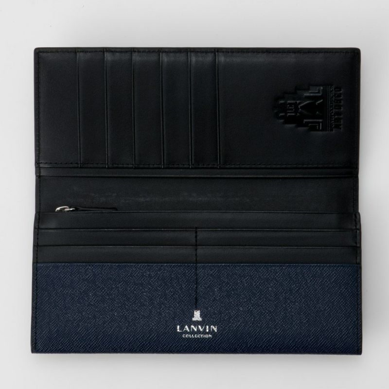 LANVIN COLLECTION couleur du vin かぶせ型長財布(2025年秋冬限定カラー) ネイビー
