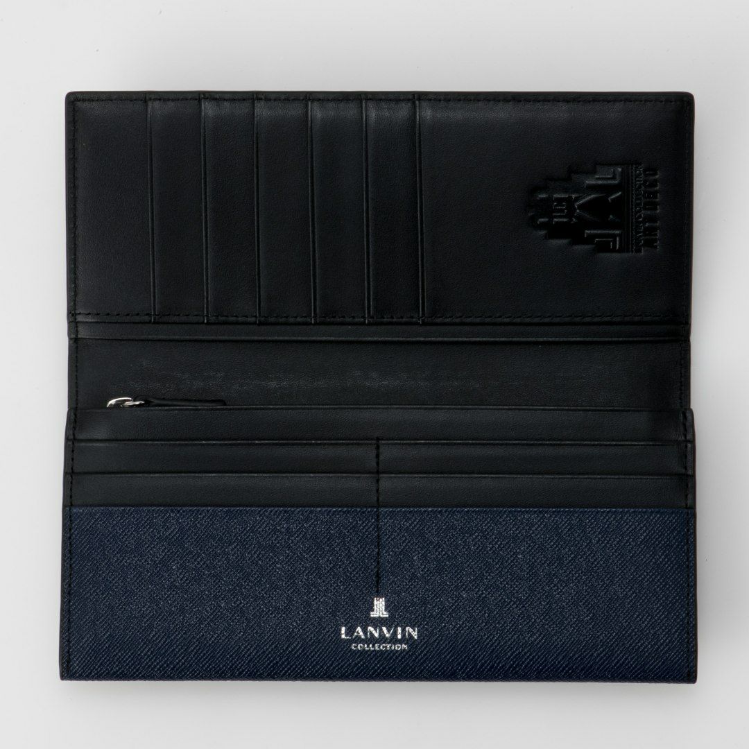 LANVIN COLLECTION couleur du vin かぶせ型長財布(2025年秋冬限定カラー) ネイビー
