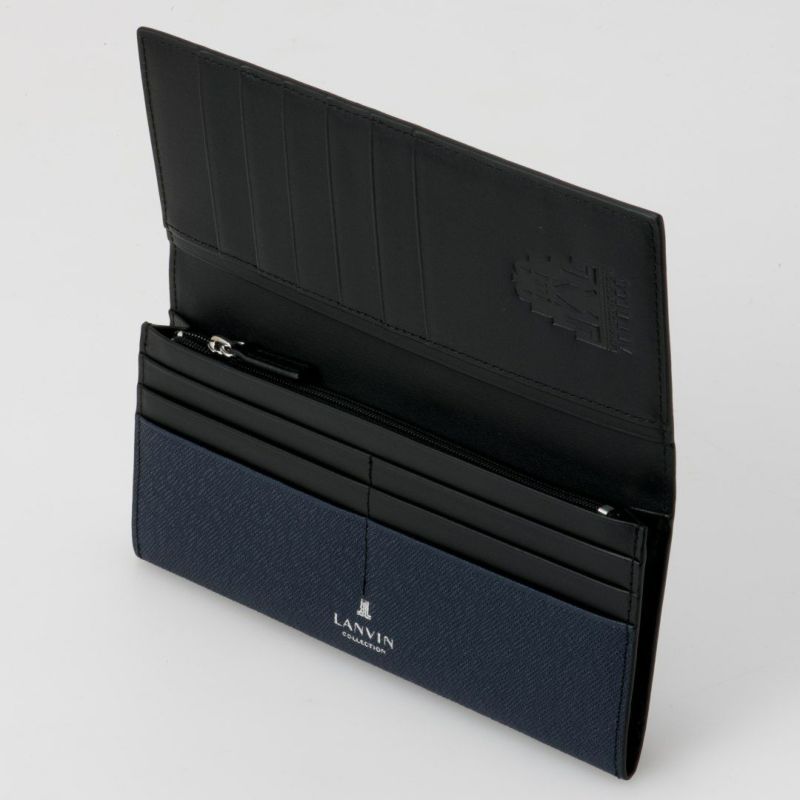 LANVIN COLLECTION couleur du vin かぶせ型長財布(2025年秋冬限定カラー) ネイビー
