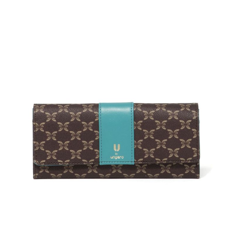 U by ungaro ミレーユ BOX長財布 ターコイズブルー