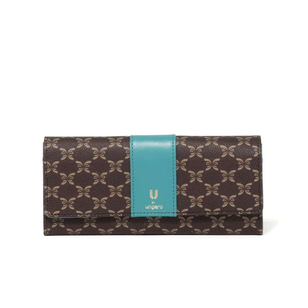 U by ungaro ミレーユ BOX長財布 ターコイズブルー