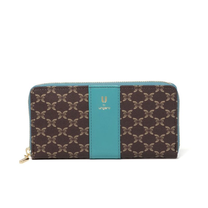 U by ungaro ミレーユ ラウンドファスナー長財布 ターコイズブルー 
