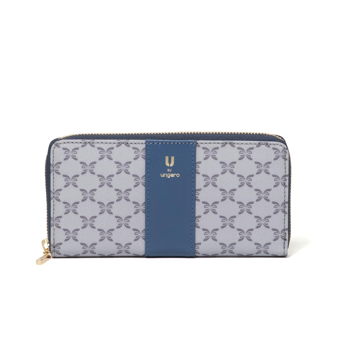U by ungaro ミレーユ ラウンドファスナー長財布 ブルー 