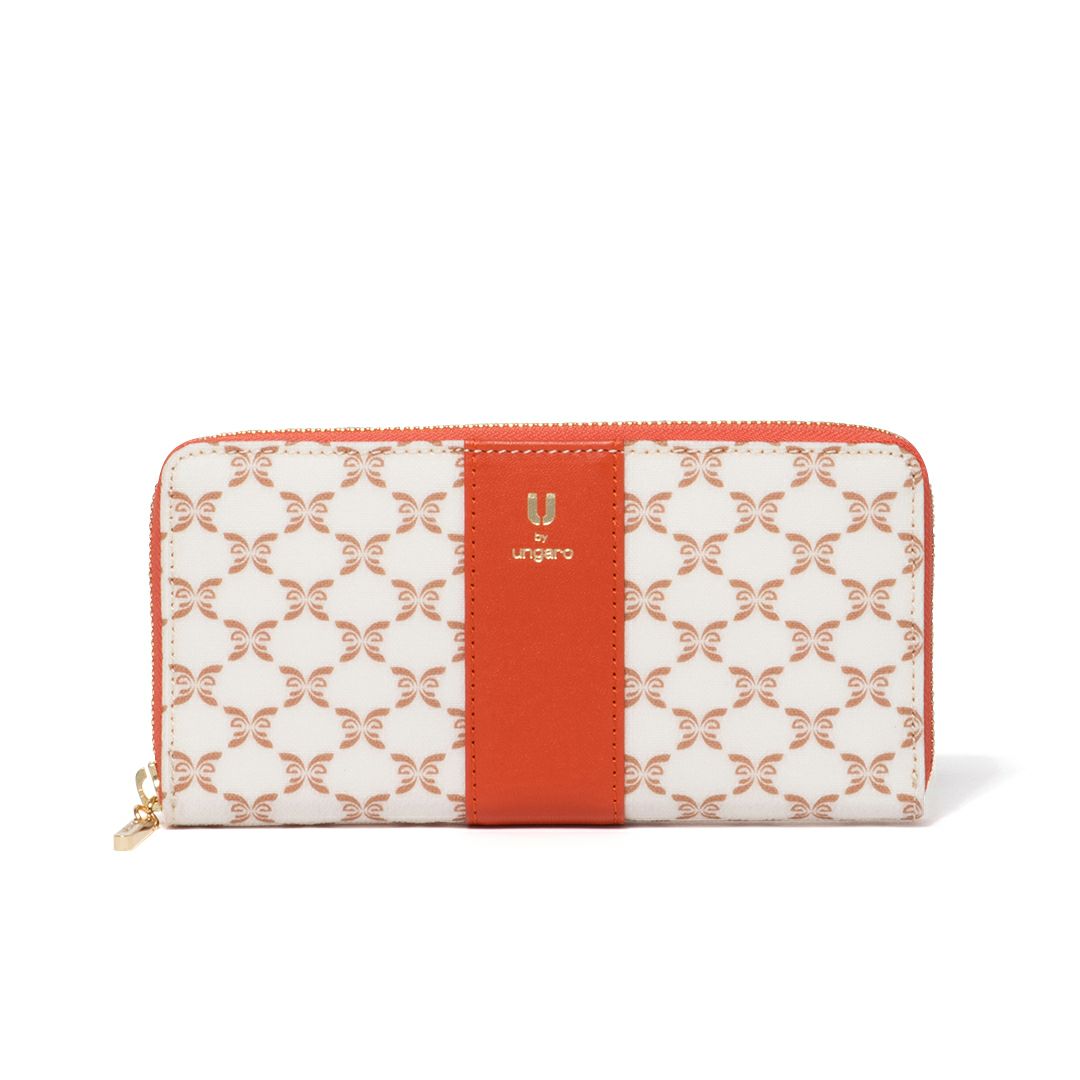 U by ungaro ミレーユ ラウンドファスナー長財布 オレンジ