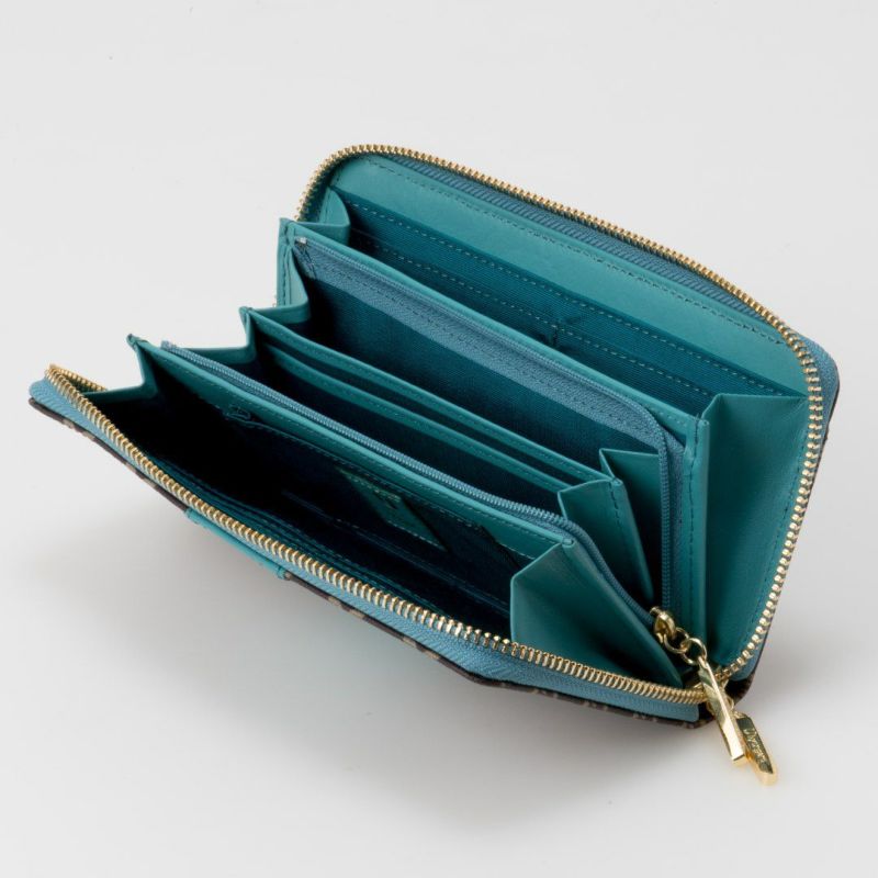 U by ungaro ミレーユ ラウンドファスナー長財布 ターコイズブルー 