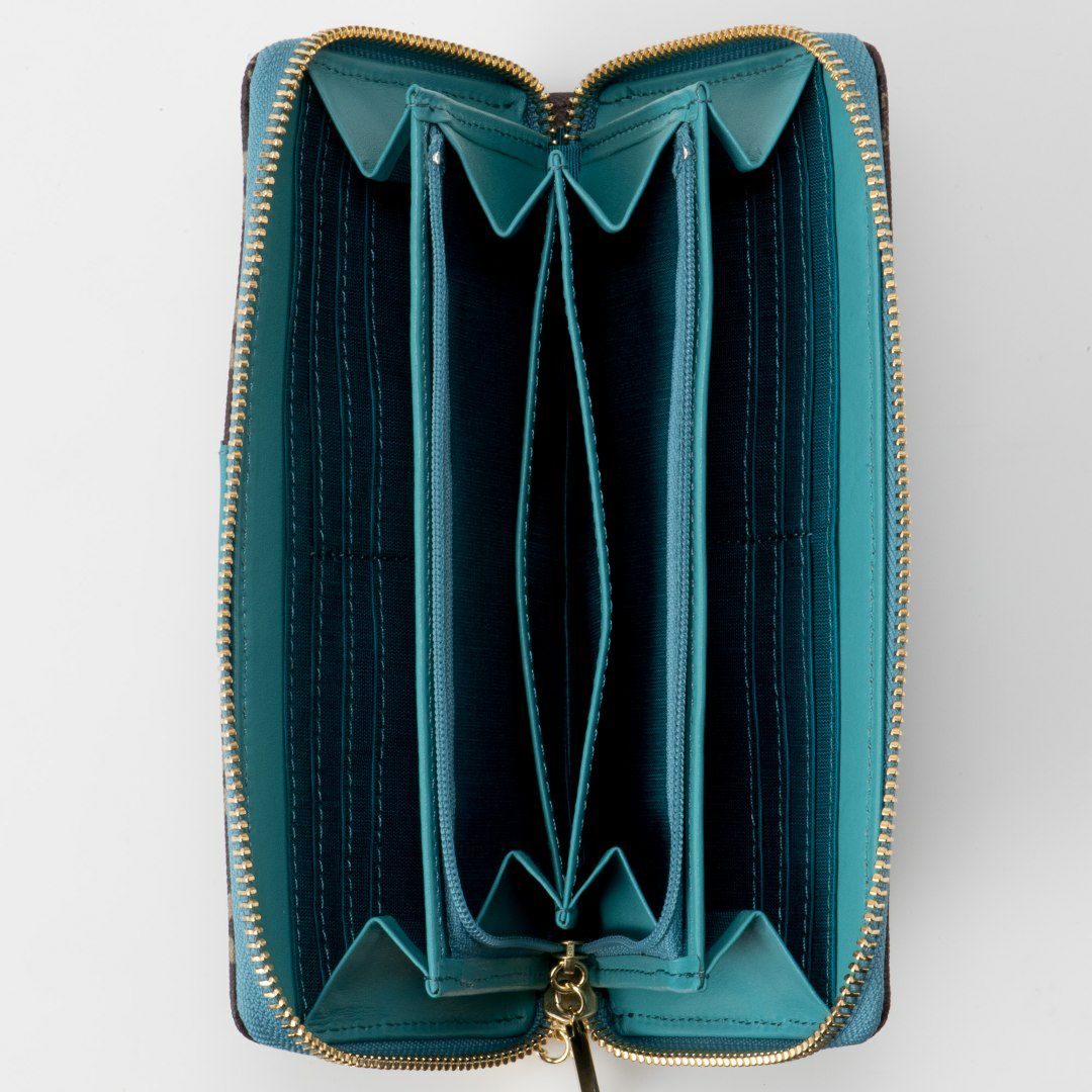 U by ungaro ミレーユ ラウンドファスナー長財布 ターコイズブルー 