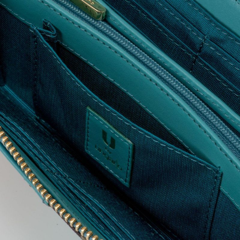 U by ungaro ミレーユ ラウンドファスナー長財布 ターコイズブルー 