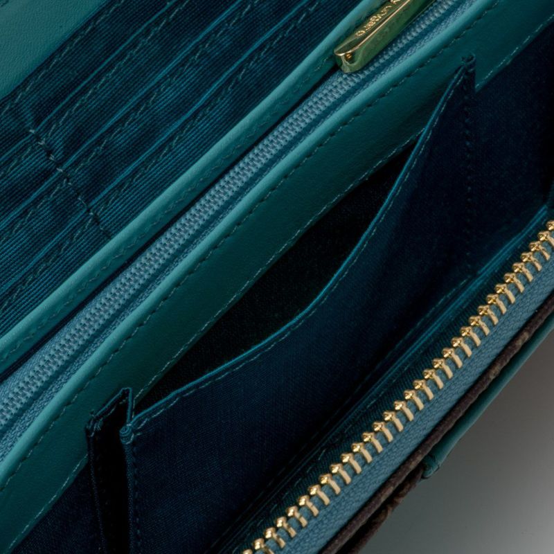 U by ungaro ミレーユ ラウンドファスナー長財布 ターコイズブルー 