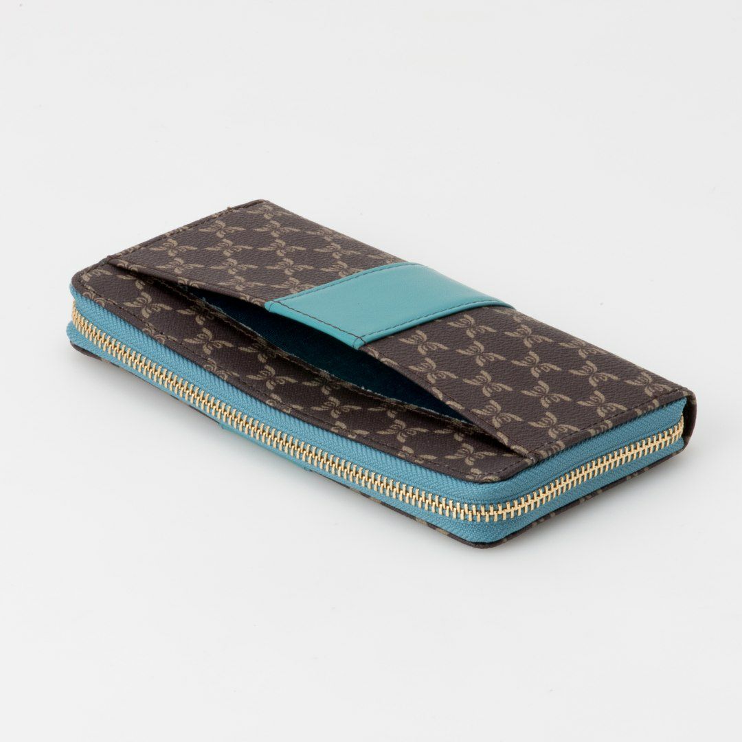 U by ungaro ミレーユ ラウンドファスナー長財布 ターコイズブルー 