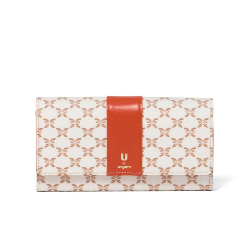 U by ungaro ミレーユ ダブルファスナー長財布 オレンジ