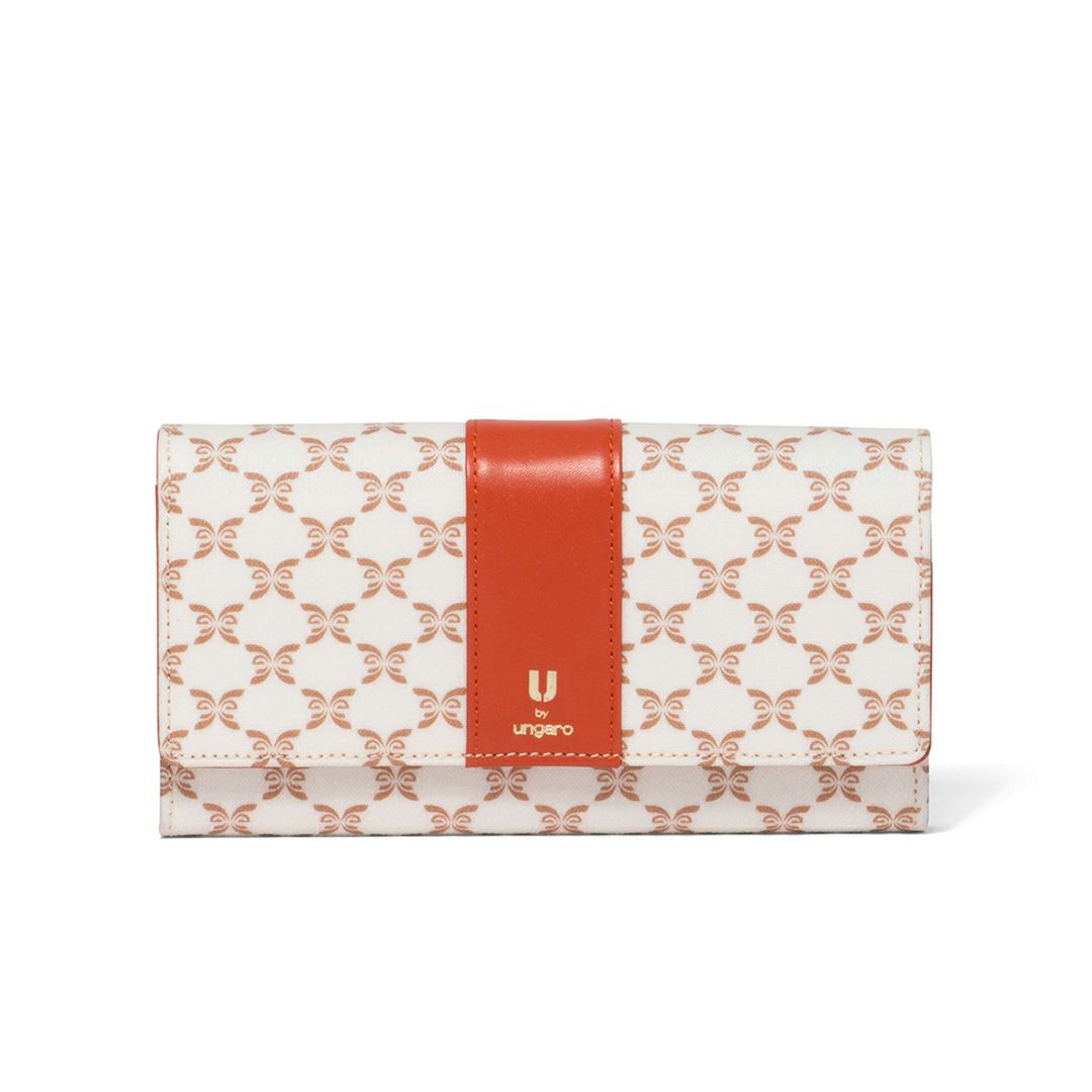 U by ungaro ミレーユ ダブルファスナー長財布 オレンジ
