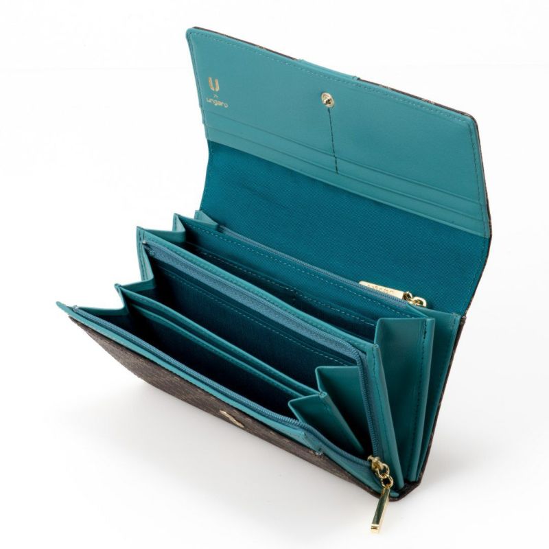 U by ungaro ミレーユ ダブルファスナー長財布 ターコイズブルー