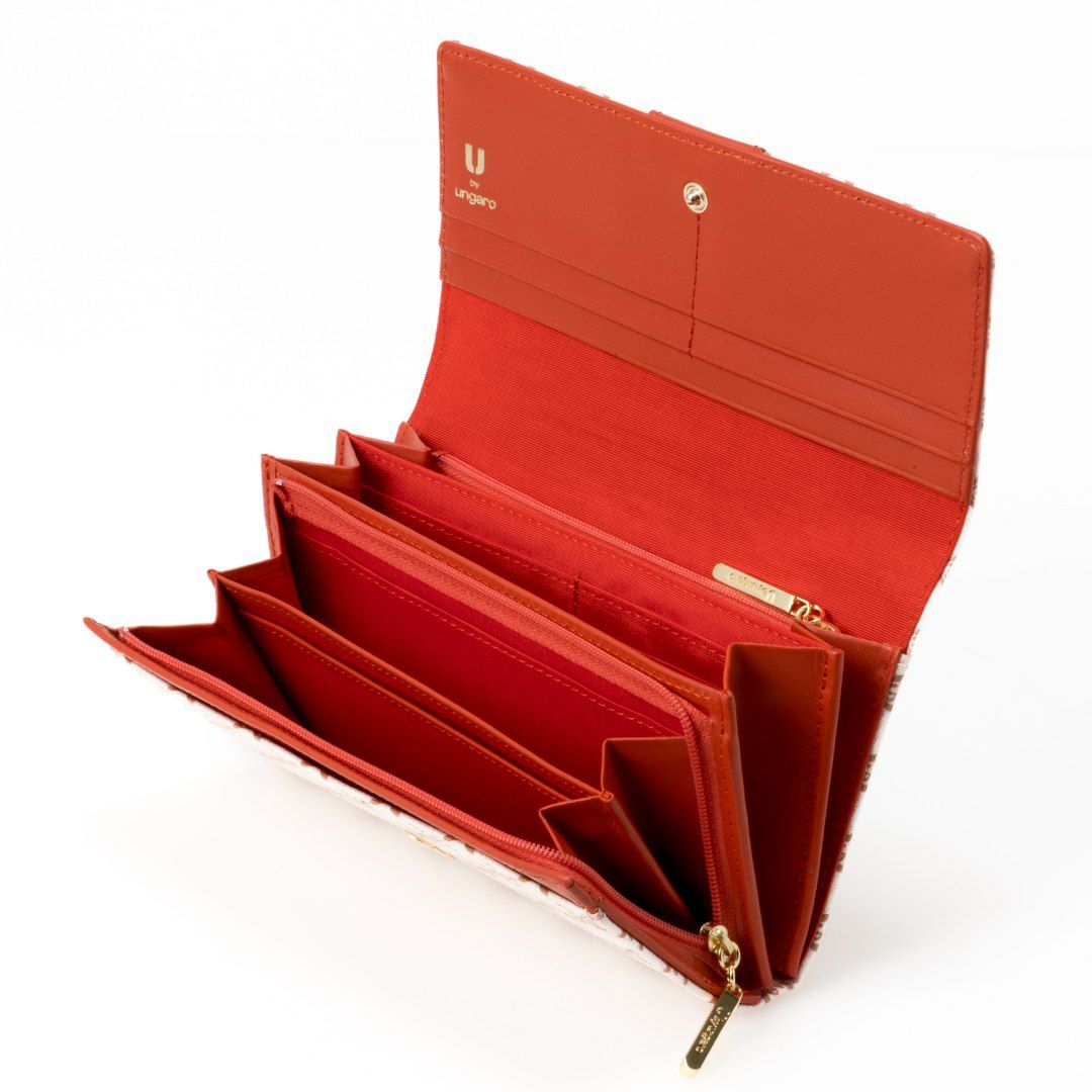 U by ungaro ミレーユ ダブルファスナー長財布 オレンジ